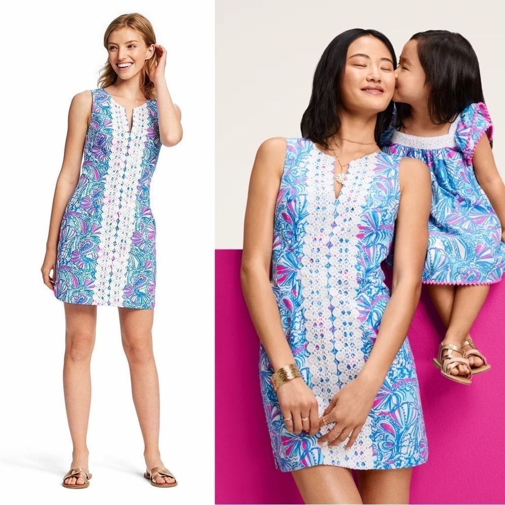 Lilly Pulitzer for Target • My Fans Sleeveless Split Neck Shift Mini Dress